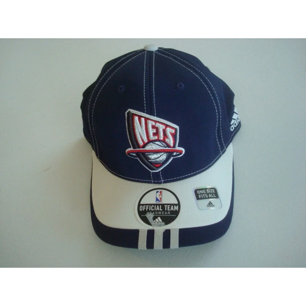 NEW JERSEY NETS ADIDAS   FITTED SZ OSFM GOLF BEACH  DEADSTOCK HAT CAP VINTAGE x2